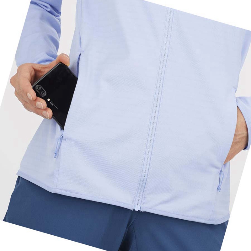 Salomon ESSENTIAL LIGHTWARM Hoodie Dam Blå | 30749-KUMQ